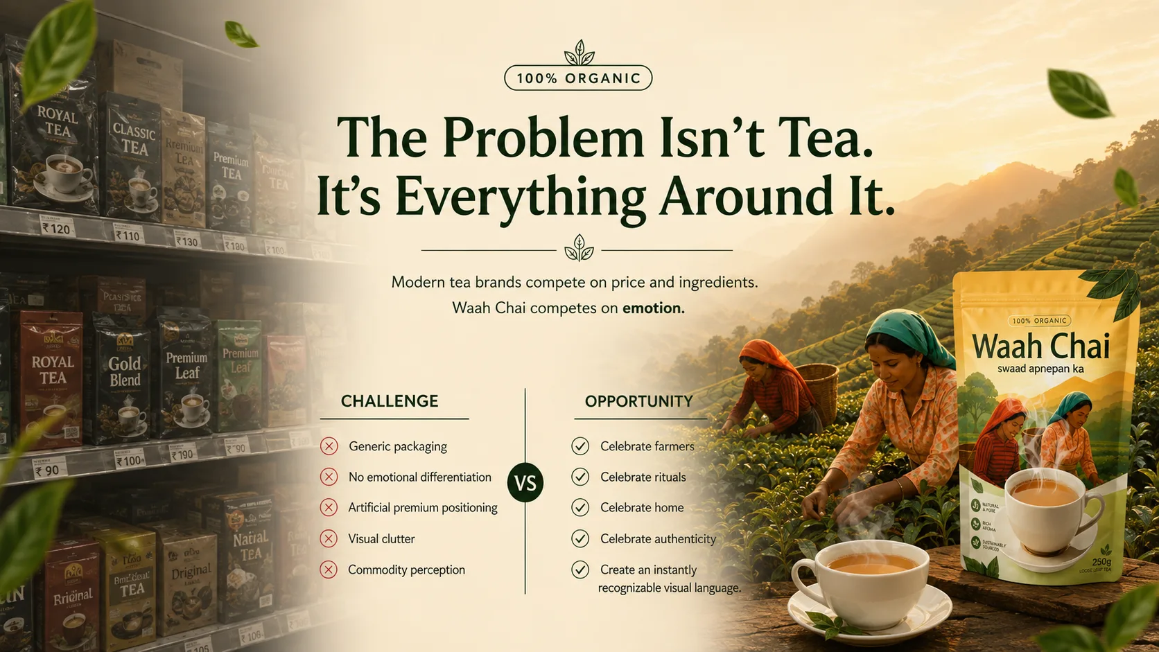 Waah Chai — Packaging Design packaging & visual design mockup 3 by Raghav Chopra